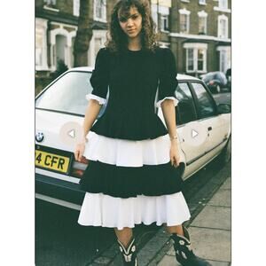 Batsheva Black and White Layer Dress